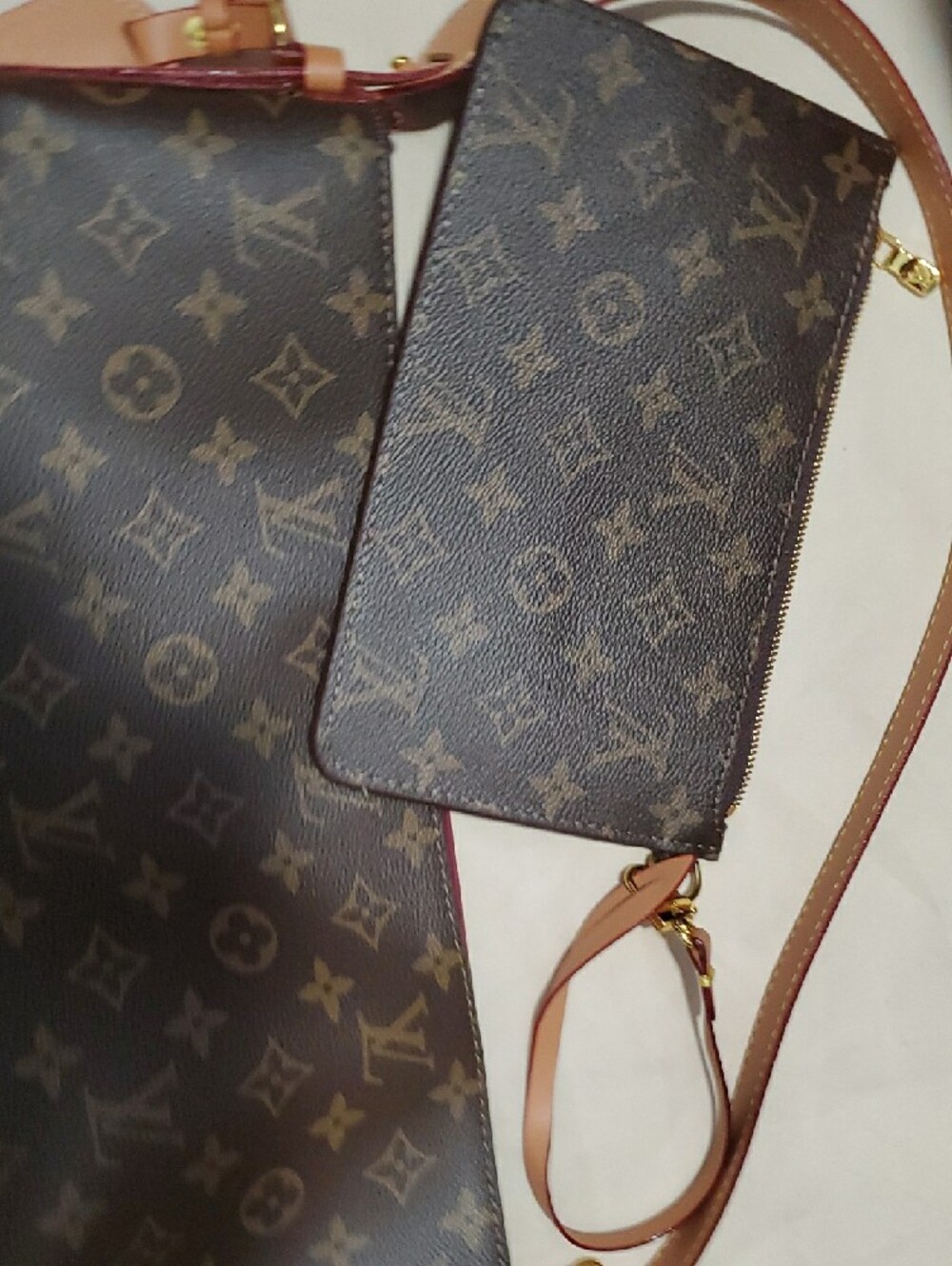 LvMonogram Shoulder Bag - Brown with Tan Trim - Picture 8 of 10